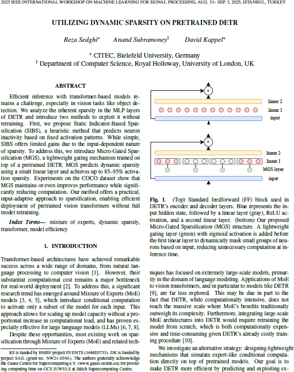 Thumbnail: Utilizing Dynamic Sparsity on Pretrained DETR